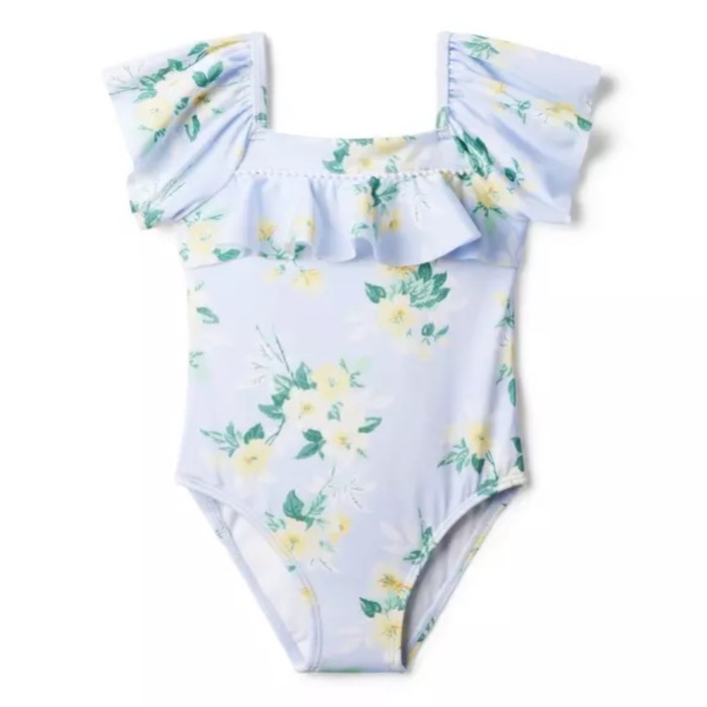 JANIE and JACK RECYCLED FLORAL RUFFLE SWIMSUIT